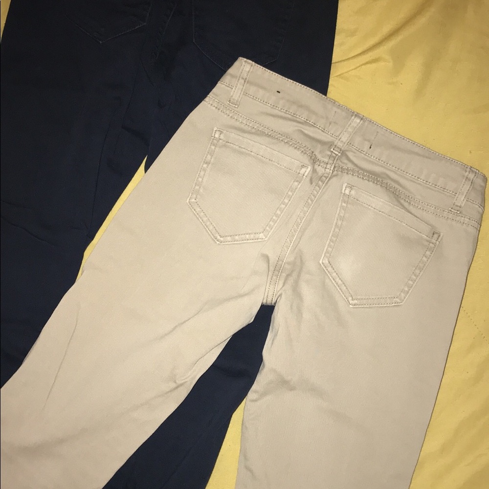Blue and kaki pants